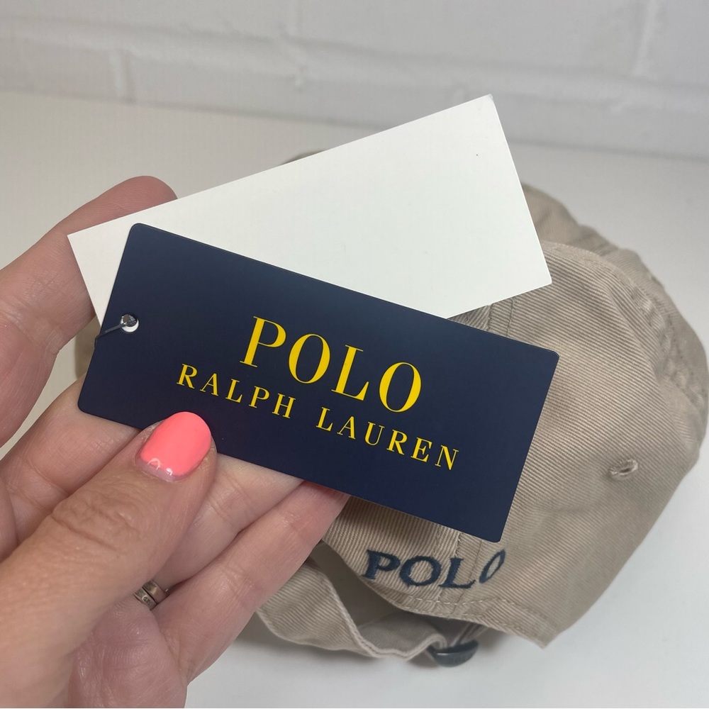 Ralph Lauren Polo Ivory Beige Baseball Cap Hat Nubuck One Size Twill Classic BN - Picture 8 of 9